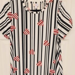 LuLaRoe Jessie Dress EUC White & Black Stripes